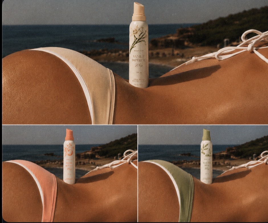 Whip Club mousse trio against the Mediterranean